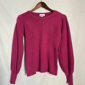 &merci Ribbed Knit Sweater Puff Sleeve Top Women’s Small